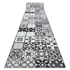 Ковровая дорожка Azulejo Patchwork, серый, черный 133 x 840 см цена и информация | Ковры | pigu.lt
