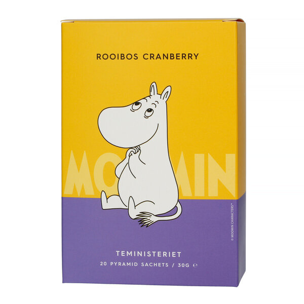 Moomin Rooibos Cranberry vaisinė arbata, 20 vnt. kaina ir informacija | Arbata | pigu.lt