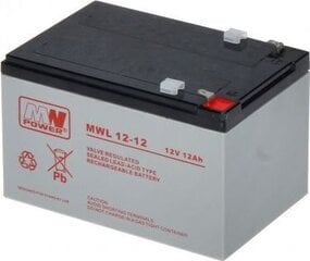Аккумулятор MWPower MWL 12V 12Ah AGM цена и информация | Akumuliatoriai | pigu.lt