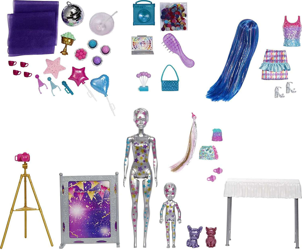 Lėlė Barbie Spalvinga Impeza su 50 siurprizų kaina ir informacija | Žaislai mergaitėms | pigu.lt
