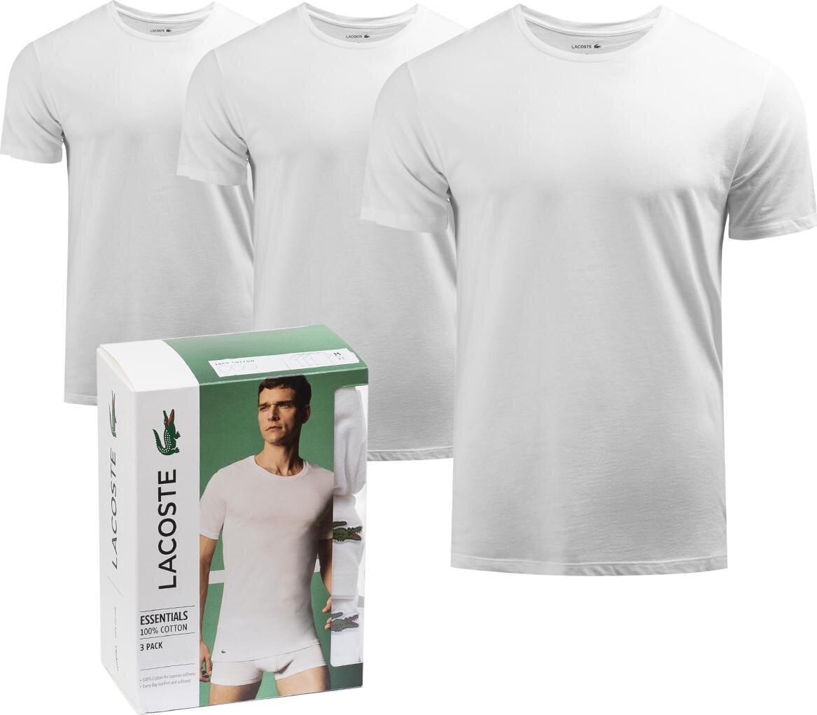 Marškinėliai vyrams Lacoste, 3 vnt., balti kaina ir informacija | Vyriški marškinėliai | pigu.lt