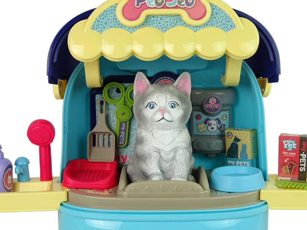 Lean toys Katės grožio salono rinkinys kuprinėje/lagamine kaina ir informacija | Žaislai mergaitėms | pigu.lt
