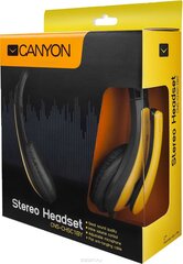 Canyon entry price PC headset  combined 3 5 plug  leather pads  Black-yellow цена и информация | Наушники | pigu.lt