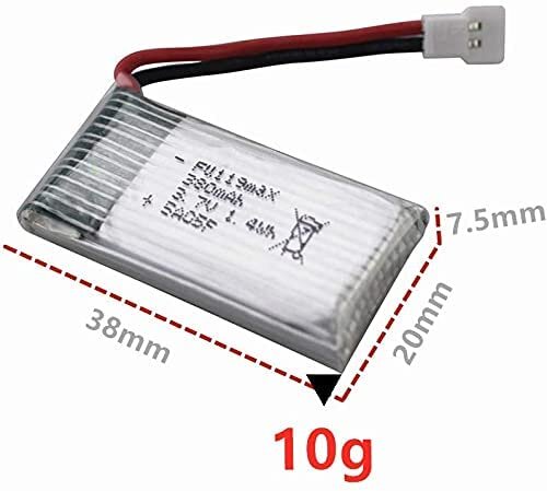 4 vienetai 3,7 V 380 mAh įkraunama Li-Po baterija, skirta Hubsan X4 H107c H107d H107L, Syma X11 X11C, HS170 HS170C Rc Quadricopter kaina ir informacija | Išmanioji technika ir priedai | pigu.lt