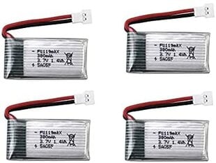 4 vienetai 3,7 V 380 mAh įkraunama Li-Po baterija, skirta Hubsan X4 H107c H107d H107L, Syma X11 X11C, HS170 HS170C Rc Quadricopter kaina ir informacija | Išmanioji technika ir priedai | pigu.lt