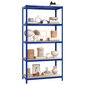 Plieninės/medinės sandėliavimo lentynos, mėlynos, 3 vnt. kaina ir informacija | Sandėliavimo lentynos | pigu.lt