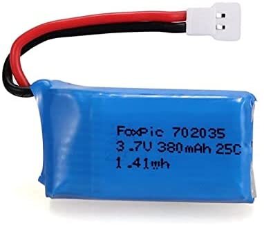 3 vienetai 3,7 V, 380 mAh įkraunamų lipo baterijų, skirtų Rc kvadrikopteriams HUBSAN X4 H107L H107C H107D H107 V252 JXD 385 kaina ir informacija | Išmanioji technika ir priedai | pigu.lt