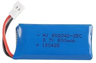 1 vnt. įkraunamų lipo akumuliatorių 3,7 V, 500 mAh, skirtų Rc kvadrikopteriams HUBSAN X4 H107L H107C H107D H107 V252 JXD 385 kaina ir informacija | Išmanioji technika ir priedai | pigu.lt