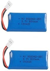 2 vienetai įkraunamų lipo baterijų 3.7v, 500mAh, skirtų Rc kvadrikopteriams HUBSAN X4 H107L H107C H107D H107 V252 JXD 385 kaina ir informacija | Išmanioji technika ir priedai | pigu.lt