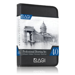 Profesionalių pieštukų rinkinys RAGI 42 vnt. цена и информация | Принадлежности для рисования, лепки | pigu.lt