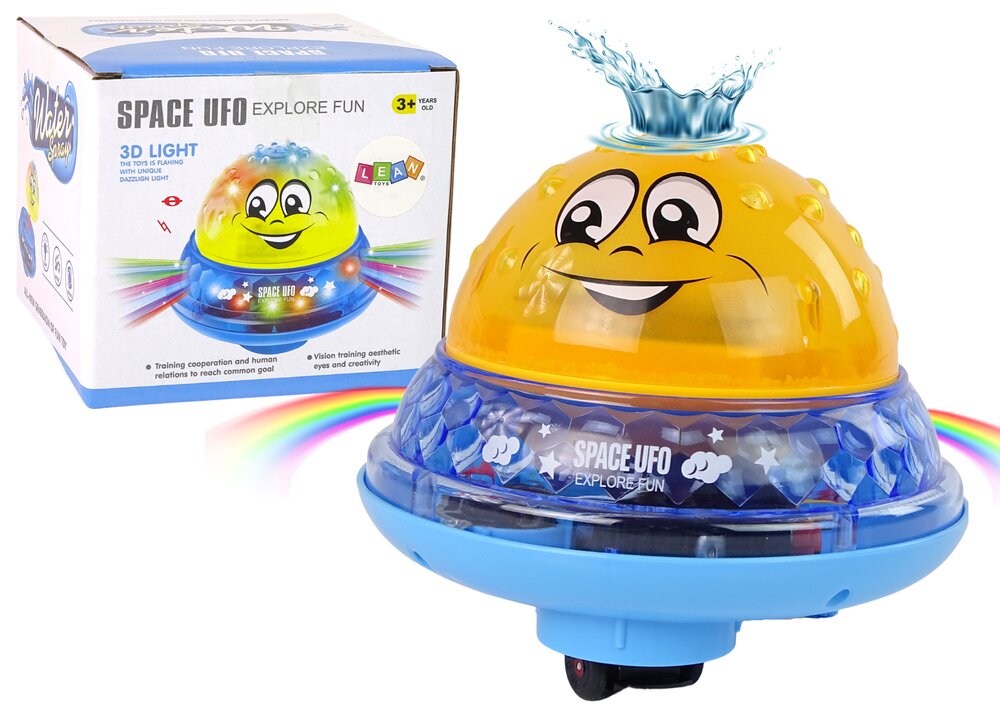 Vandens kamuolys Lean Toys UFO su garso ir šviesos efektais, geltonas kaina ir informacija | Žaislai kūdikiams | pigu.lt