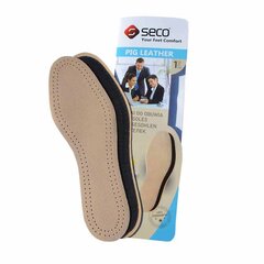 Кожаные стельки на латексной пене с активированным углем Seco (1 пара) цена и информация | Средства для ухода за одеждой и обувью | pigu.lt