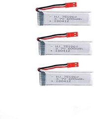 3 шт. перезаряжаемые липовые батареи (3.7V 600mAh) для RC Quadricopter дронов UDI U817 U817C U817A U818A WLtoys V959 V969 V979 V989 V999 V929 V949 V212 V222 RC цена и информация | Смарттехника и аксессуары | pigu.lt