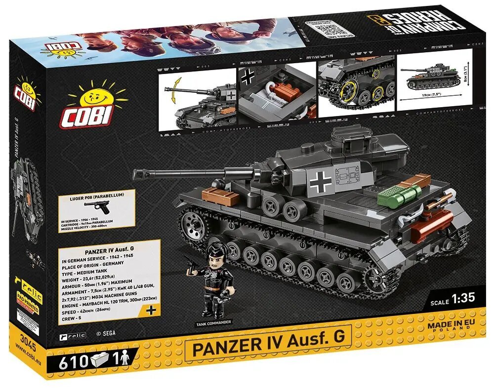 Konstruktorius tankas Cobi Panzer IV Ausf.G - Cobi -3045, 610 d. kaina ir informacija | Konstruktoriai ir kaladėlės | pigu.lt