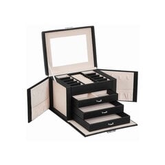 Juodos spalvos papuošalų dėžutė su stalčiais Songmics kaina ir informacija | Interjero detalės | pigu.lt