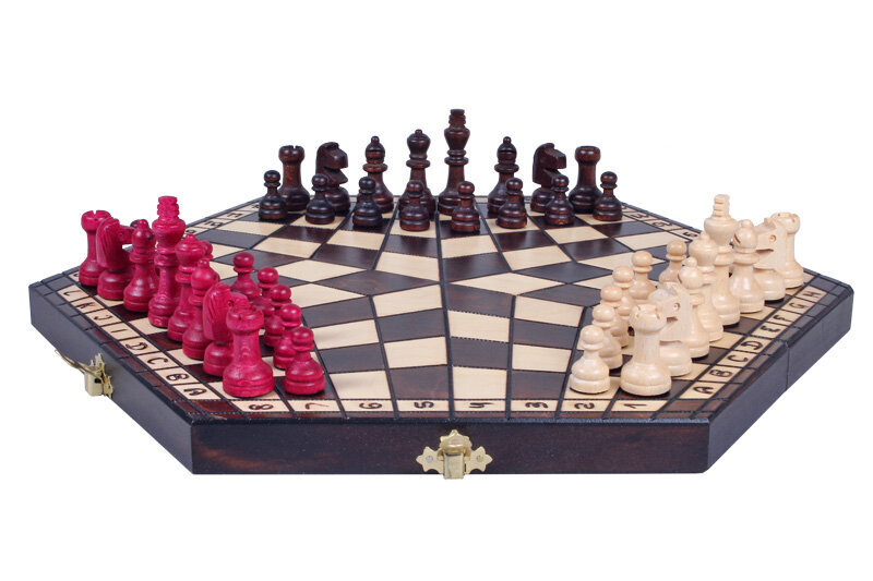 Šachmatų lenta trims žaidėjams, juoda/balta kaina ir informacija | Stalo žaidimai, galvosūkiai | pigu.lt