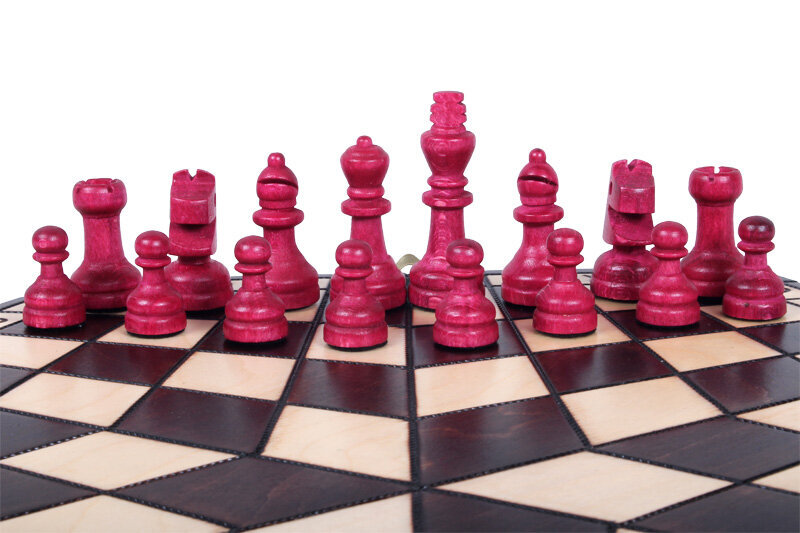 Šachmatų lenta trims žaidėjams, juoda/balta цена и информация | Stalo žaidimai, galvosūkiai | pigu.lt