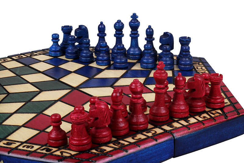 Šachmatų lenta 3 žaidėjams, spalvota kaina ir informacija | Stalo žaidimai, galvosūkiai | pigu.lt