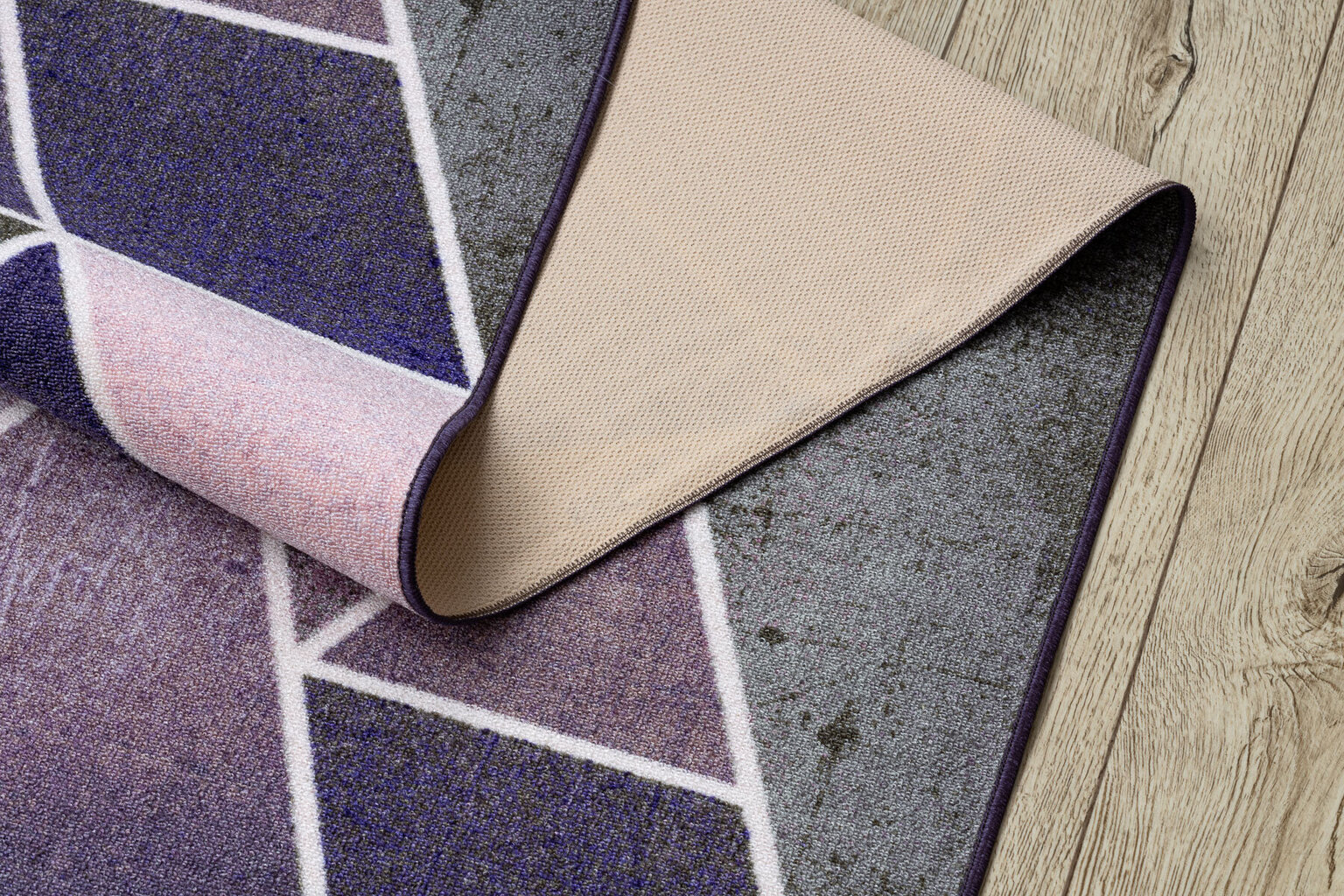 Kiliminis takas, trikampiai, violetinės spalvos, 57 x 550 cm kaina ir informacija | Kilimai | pigu.lt