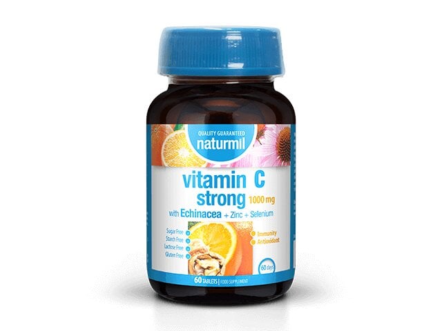 Vitamin C Strong 1000 mg maisto papildas imunitetui, 60 tablečių kaina ir informacija | Vitaminai, maisto papildai, preparatai imunitetui | pigu.lt