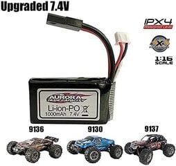 7.4V 1000mAh įkraunama lipo baterija 1/16 XLH 9130 9136 9137 RC 4WD Rocker Crawler sunkvežimiui kaina ir informacija | Išmanioji technika ir priedai | pigu.lt