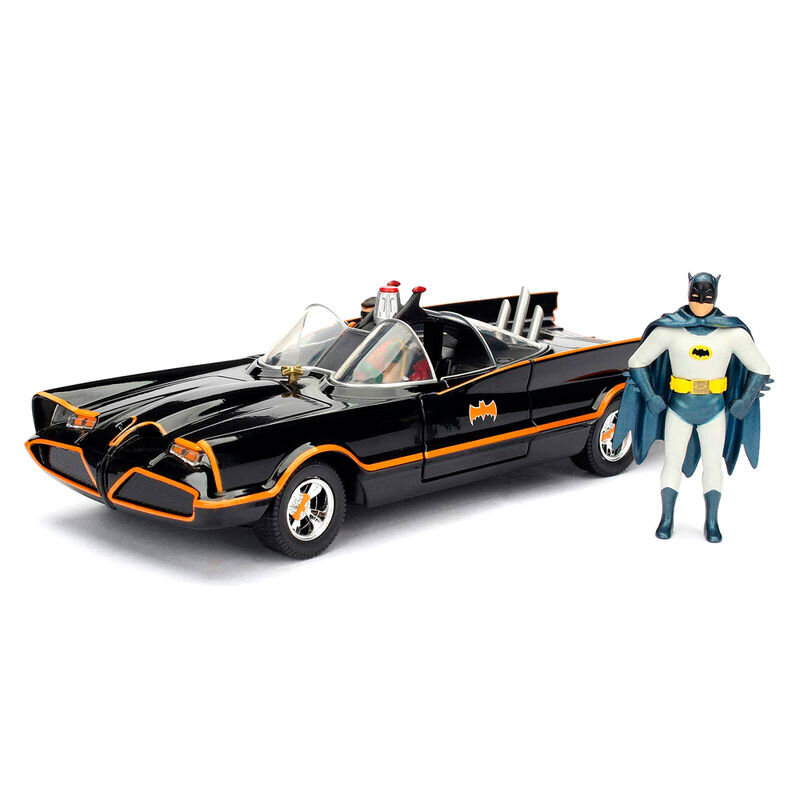 DC Comics Batman Batmovil metal Classic 1966 automobilis + figūrėlė kaina ir informacija | Žaislai berniukams | pigu.lt