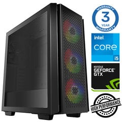 Стационарный компьютер INTOP i5-12400F 16GB 1TB SSD M.2 NVME GTX1650 4GB no-OS цена и информация | Стационарные компьютеры | pigu.lt