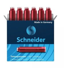 Капсулы с чернилами Schneider, 6 шт., короткие, красные сп. цена и информация | Письменные принадлежности | pigu.lt