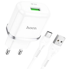 Зарядное устройство Hoco N3 USB / 18W / 3A / Quick Charge 3.0, черное цена и информация | Зарядные устройства для телефонов | pigu.lt