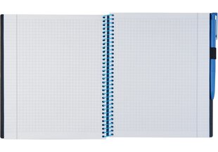 Блокнот SPLASH, Optima, B5, коробка, 120 листов, 65гр, со спиралью сбоку, с шариковой ручкой, пластик синий цена и информация | Тетради и бумажные товары | pigu.lt