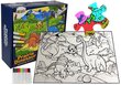 Lean toys Spalvinamoji dėlionė dinozaurai, 48 detalės + flomasteriai kaina ir informacija | Lavinamieji žaislai | pigu.lt