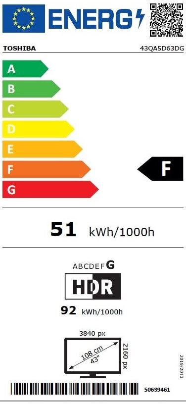 Toshiba 43QA5D63DG цена и информация | Televizoriai | pigu.lt