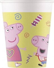 Peppa Pig vienkartiniai popieriniai puodeliai, 200 ml kaina ir informacija | Vienkartiniai indai šventėms | pigu.lt