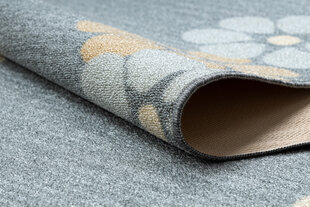 Rugsx ковровая дорожка с цветочками, серая, 90 см цена и информация | Ковры | pigu.lt