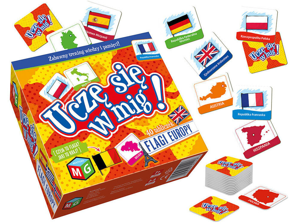 Edukacinis žaidimas Europos vėliavos. Greitai išmokstu MultiGra, GR0642, PL kaina ir informacija | Stalo žaidimai, galvosūkiai | pigu.lt