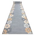 Rugsx ковровая дорожка с цветочками, серая, 110 см