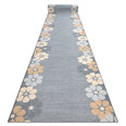 Rugsx ковровая дорожка с цветочками, серая, 133 см