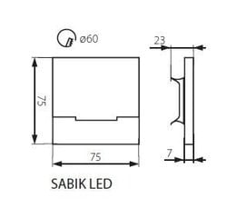 Светильник для лестниц SABIK LED CW 12V холодный - Kanlux цена и информация | Настенные светильники | pigu.lt