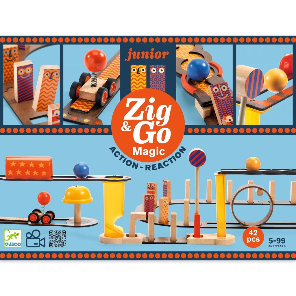 Medinis statybinis rinkinys Zig & Go Junior - Magija (43 vnt), DJECO DJ05649 kaina ir informacija | Konstruktoriai ir kaladėlės | pigu.lt
