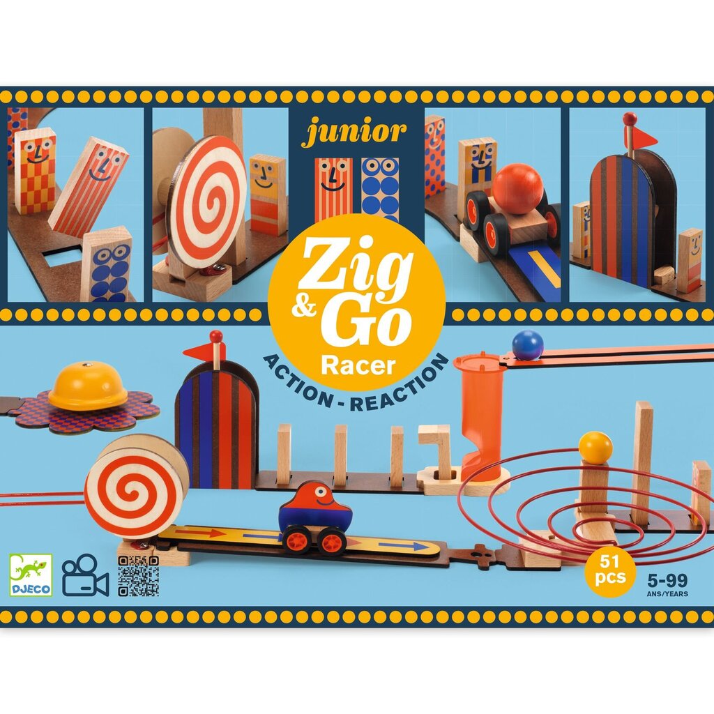 Medinis statybinis rinkinys Zig & Go Junior Djeco, DJ05650, 51 vnt. цена и информация | Konstruktoriai ir kaladėlės | pigu.lt