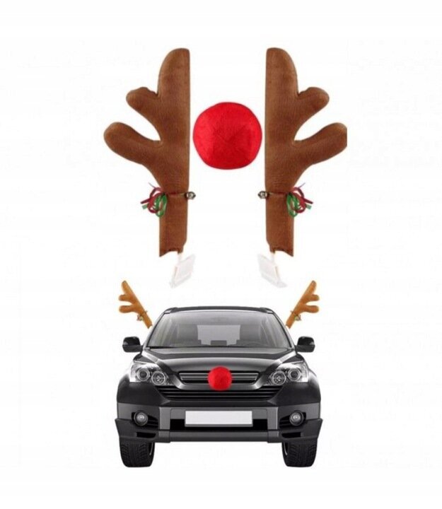 Kalėdinė automobilio dekoracija - Elnio ragai цена и информация | Kalėdinės dekoracijos | pigu.lt