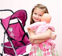 Vežimėlis lėlei vaikiškas, sulankstomas, rankenos aukštis 54 cm. kaina ir informacija | Žaislai mergaitėms | pigu.lt