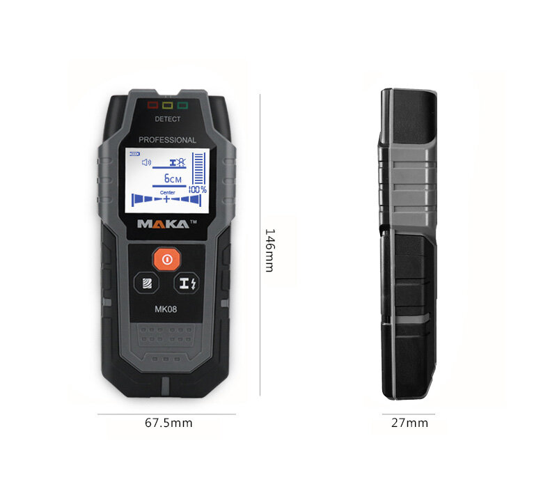 Kabelių detektorius - MAKA MK08 kaina ir informacija | Mechaniniai įrankiai | pigu.lt