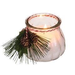 Рождественская свеча в стекле с украшением 30 ч. цена и информация | Подсвечники, свечи | pigu.lt
