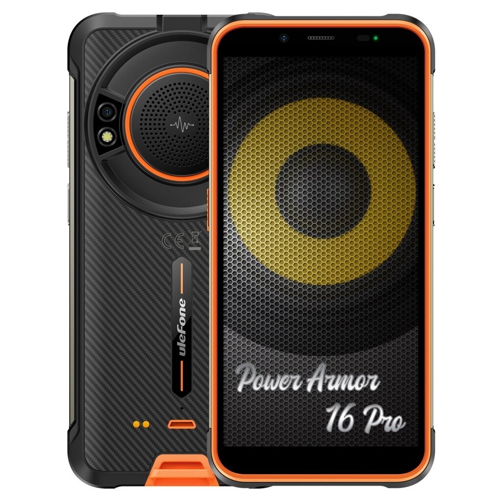 Ulefone Power Armor 16 Pro 4/64GB UF-PA16P/OE Orange/Black kaina ir informacija | Mobilieji telefonai | pigu.lt