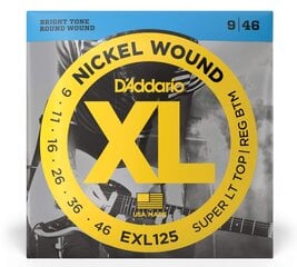 Струны для электрогитары D'Addario EXL125 .009 цена и информация | Принадлежности для музыкальных инструментов | pigu.lt