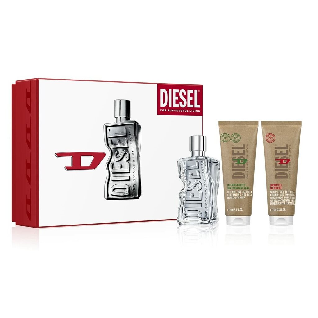 Rinkinys Diesel D by Diesel moterims/vyrams: dušo želė, 75 ml + tualetinis vanduo EDT, 100 ml + kūno losjonas, 75 ml kaina ir informacija | Kvepalai moterims | pigu.lt