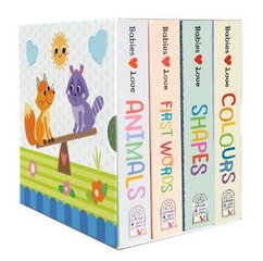 Babies Love Lift a Flap 4 book box set: Animals, Colours, First Words and Shapes kaina ir informacija | Knygos mažiesiems | pigu.lt
