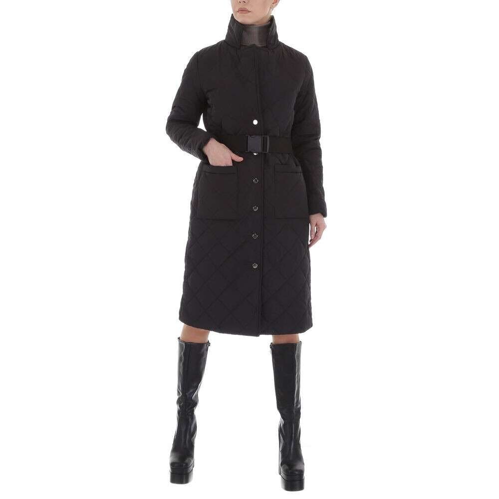 Moteriškas dygsniuotas paltas, juodas цена и информация | Paltai moterims | pigu.lt