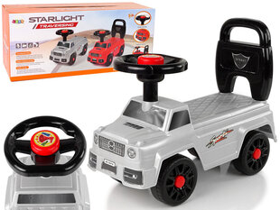 Paspiriamas automobilis Lean Toys ,,Starlight traversing'', sidabrinis kaina ir informacija | Žaislai kūdikiams | pigu.lt